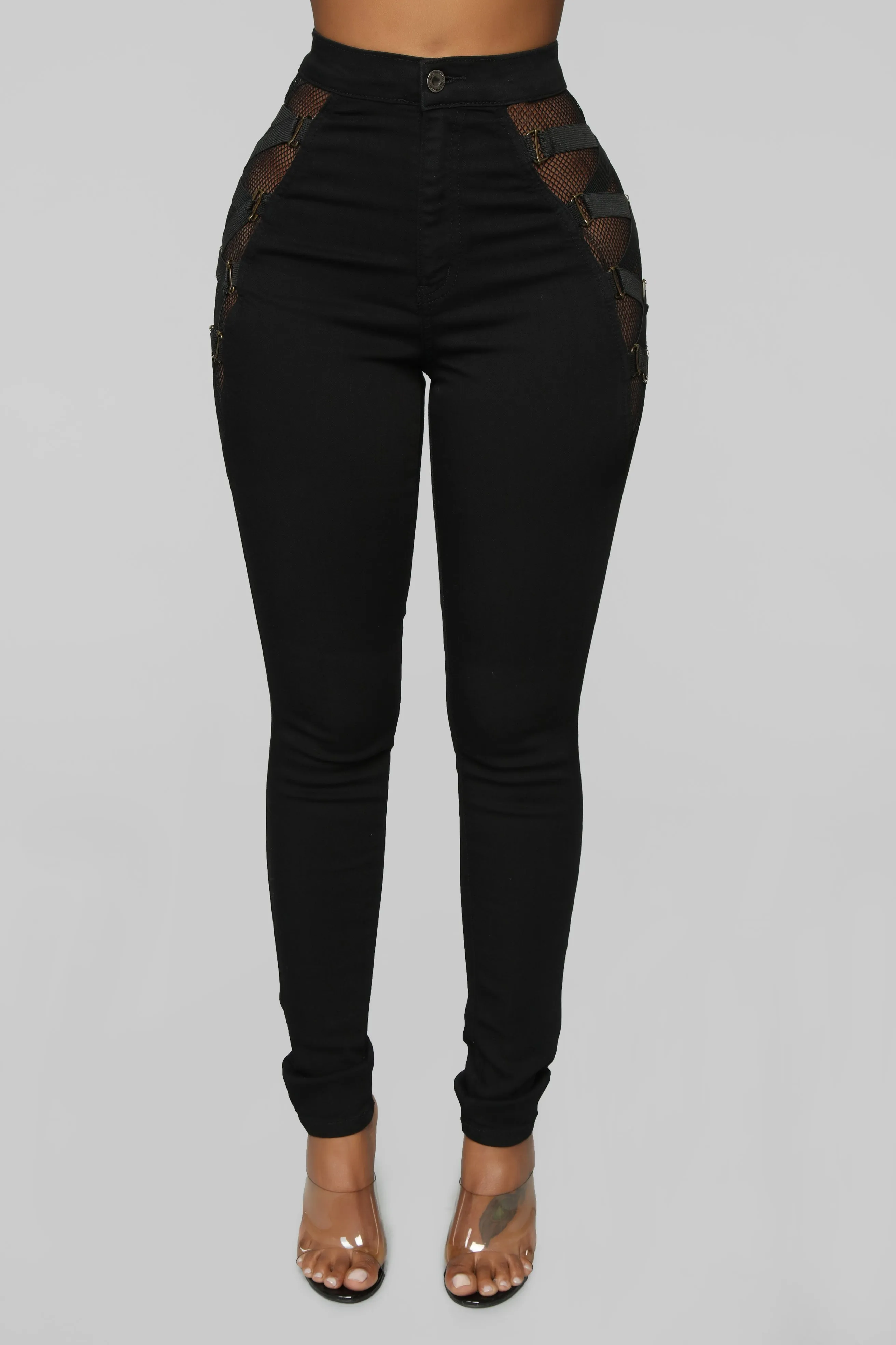 Ambrosio Mesh Lace Jeans - Black