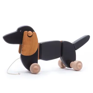 Bajo Dachshund Pull Along Toy - Black Oak