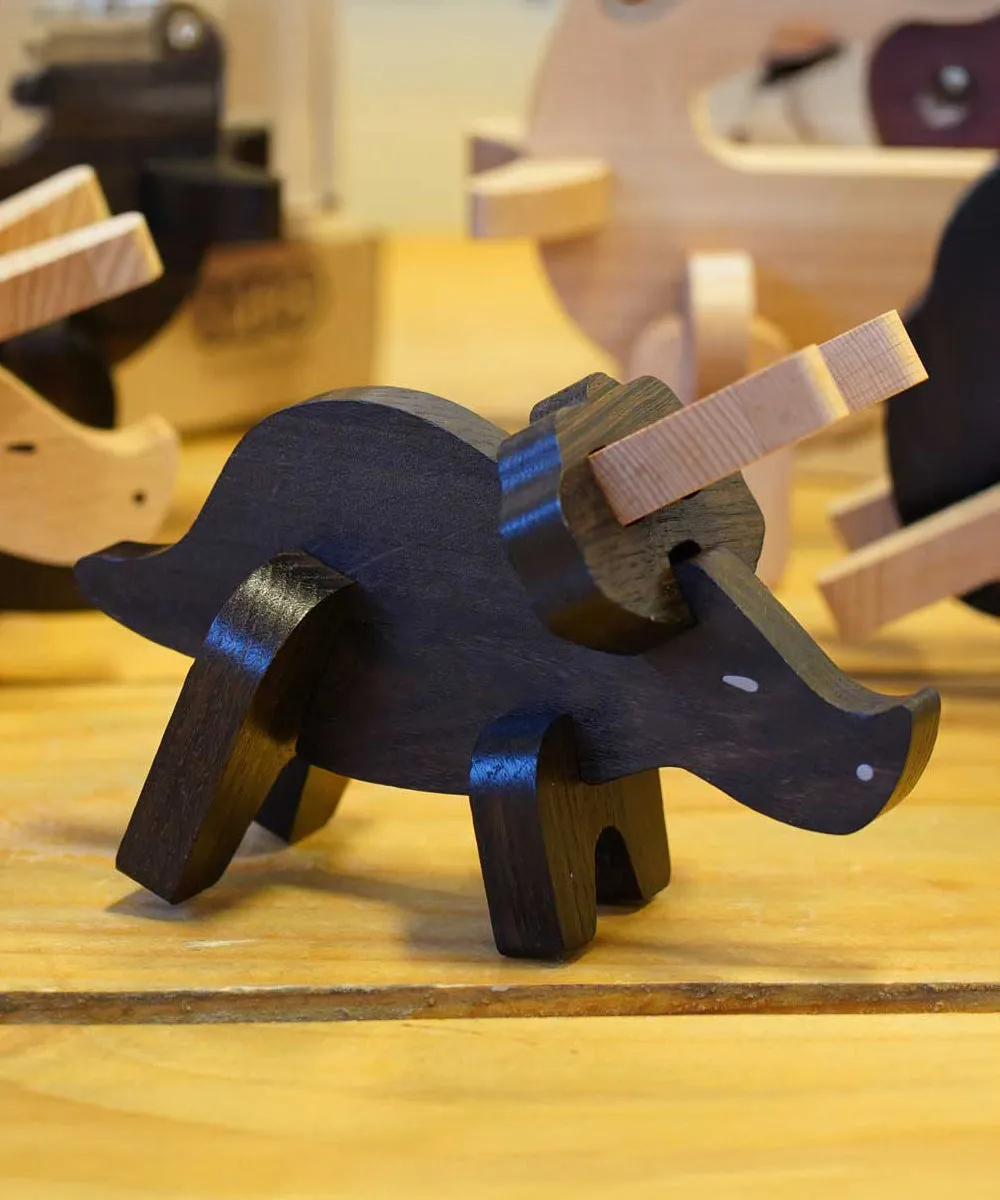 Bajo Puzzle & Sorter - Black Oak Triceratops