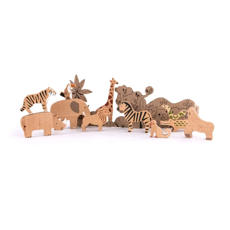 Bajo Wooden Animals Play Set, Wild