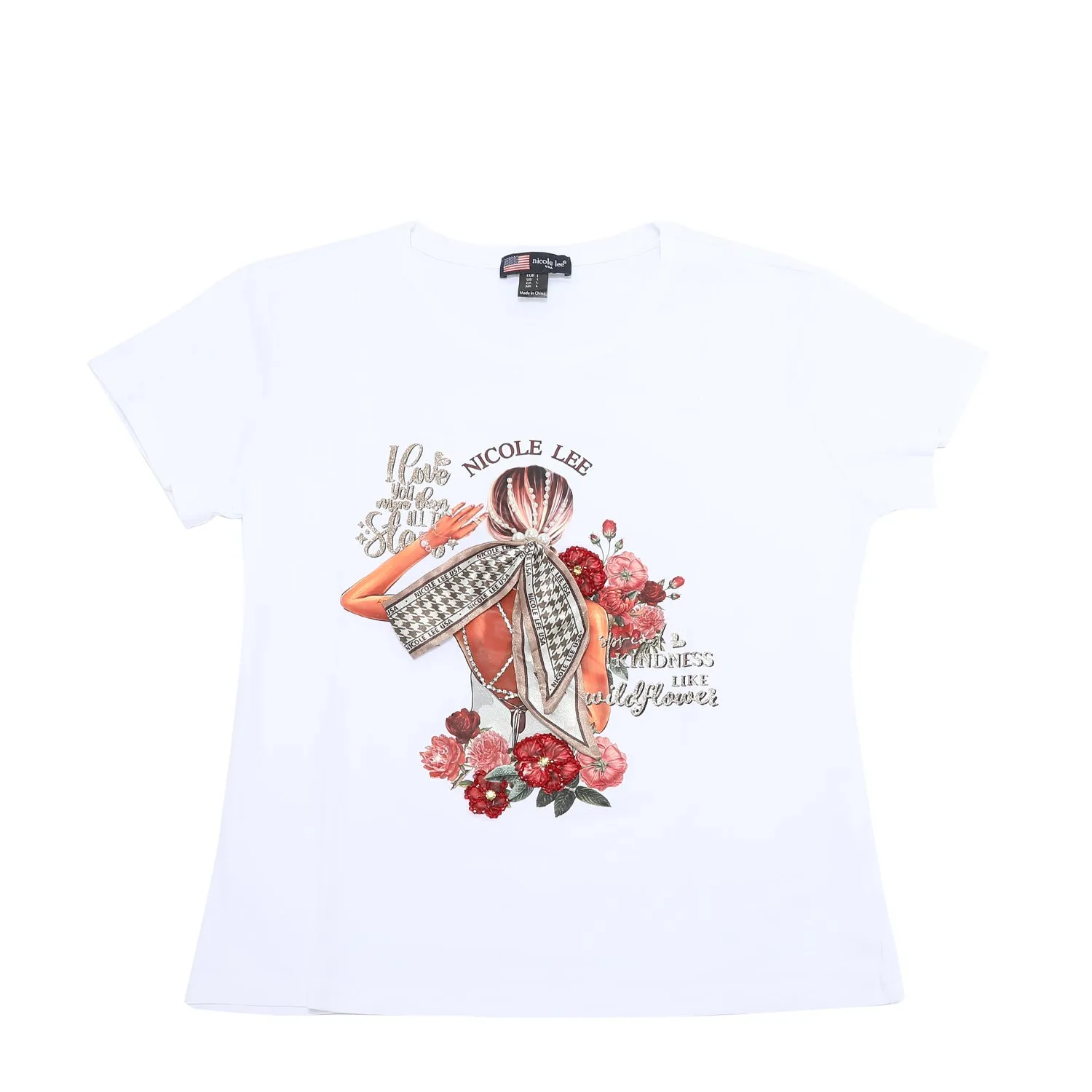 CAMISETA DE MODA NICOLE LEE CON BRILLOS (BLIND DATE)