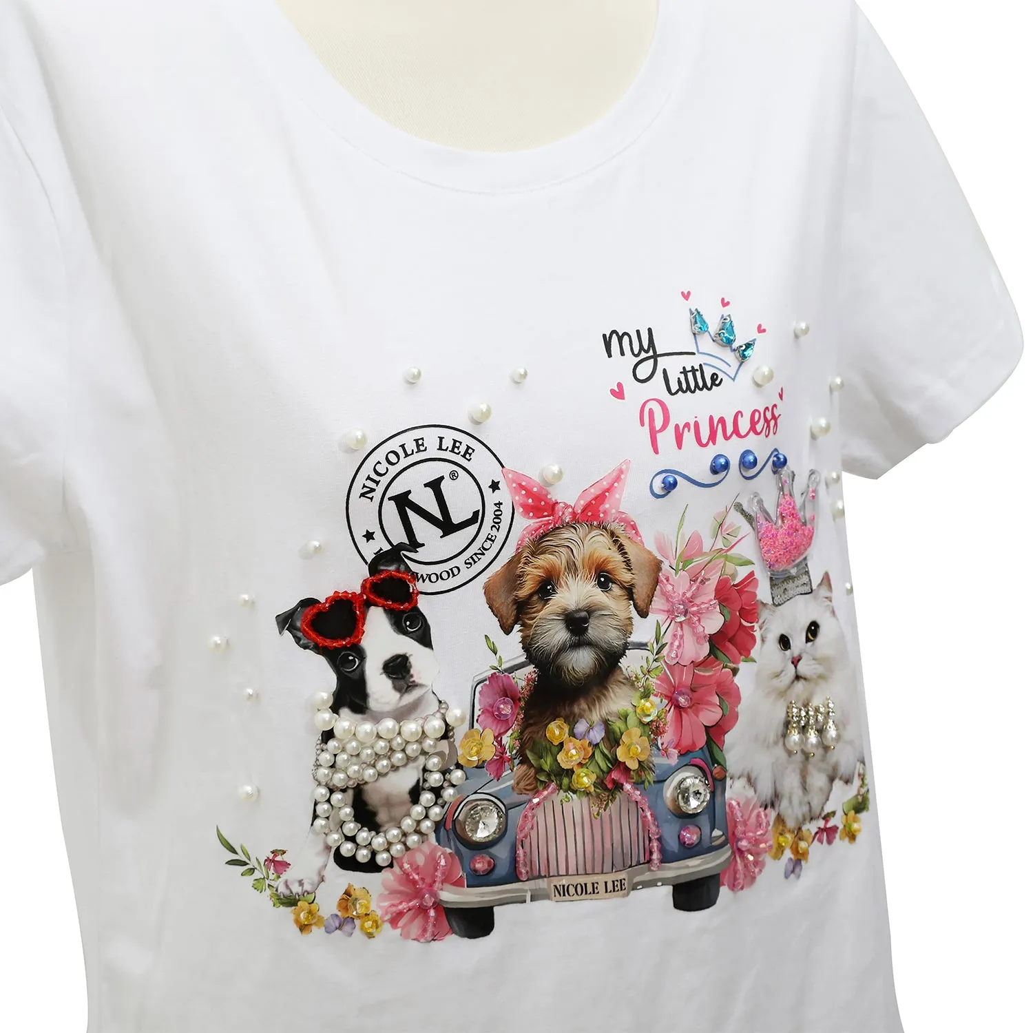 CAMISETA DE MODA NICOLE LEE CON BRILLOS (FAMILY YEARBOOK)