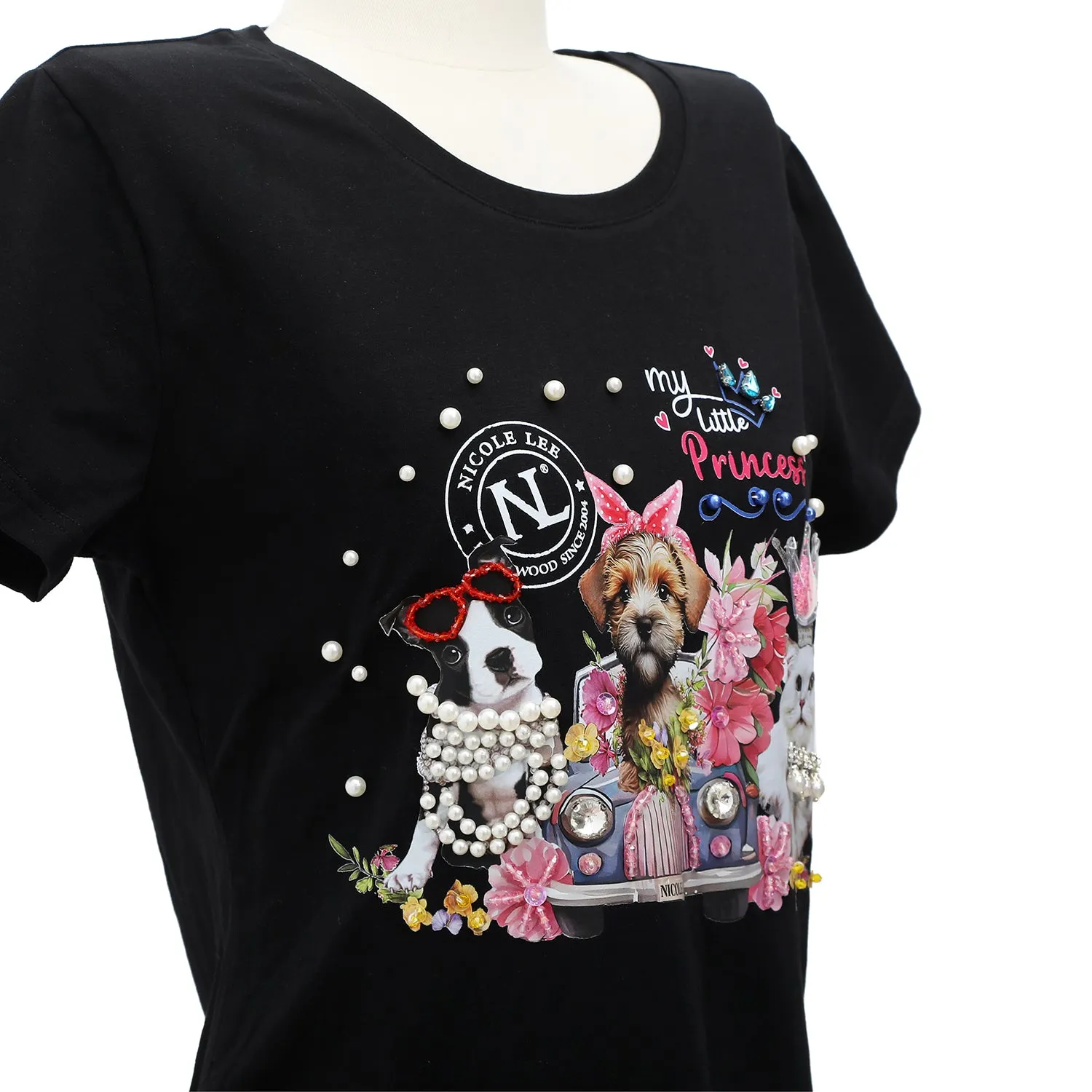 CAMISETA DE MODA NICOLE LEE CON BRILLOS (FAMILY YEARBOOK)