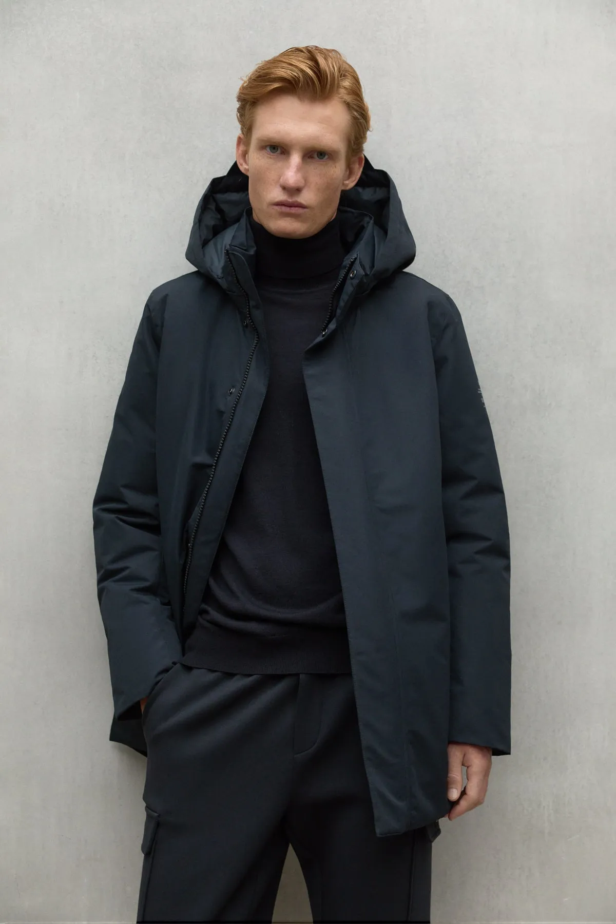 Ecoalf Cappotto Tess. Tecnico 3/4 Nero Uomo