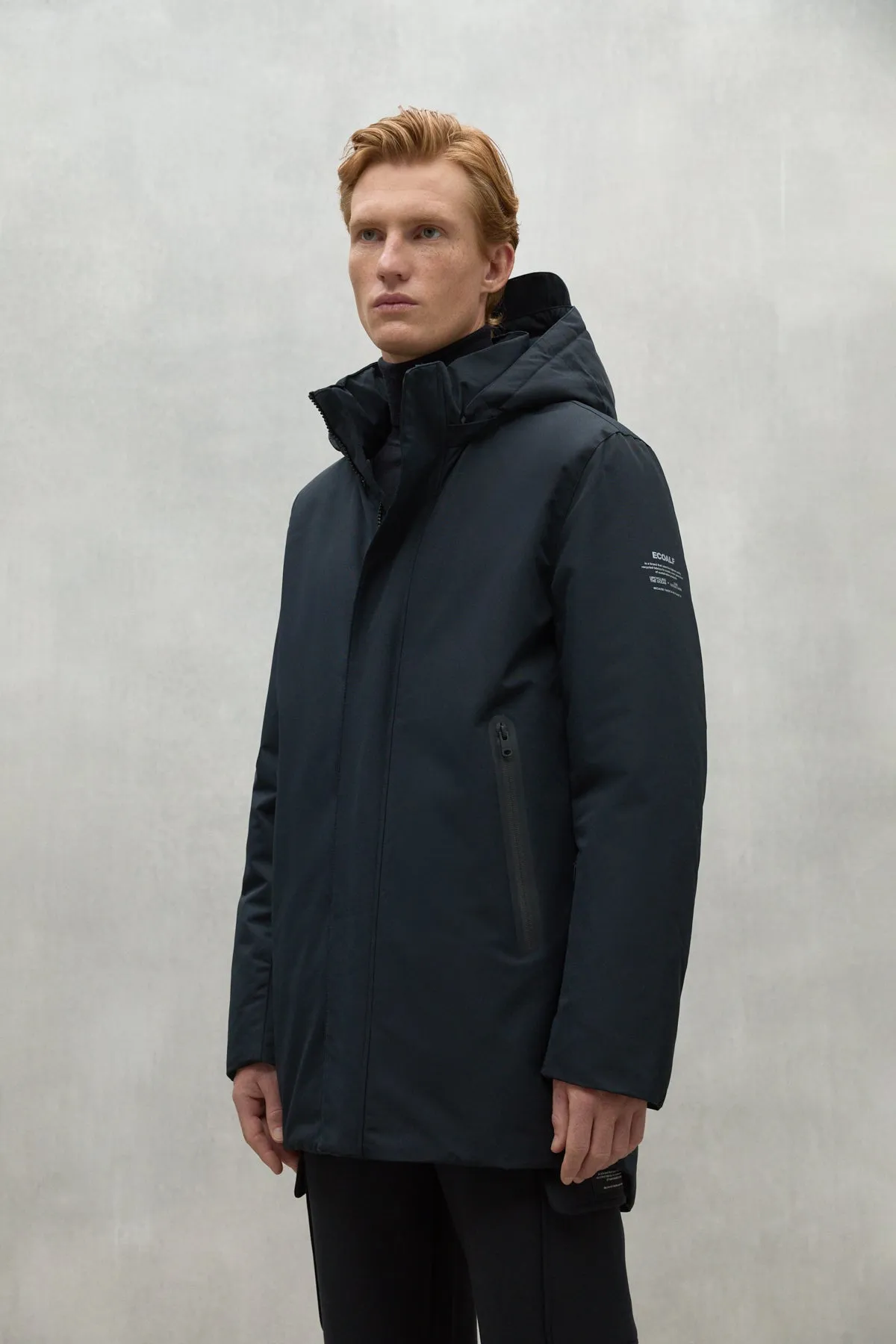 Ecoalf Cappotto Tess. Tecnico 3/4 Nero Uomo