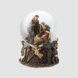 EDG Enzo De Gasperi Palla Globo di Neve Natività con Carillon 15x11,5cm Decorazione di Natale