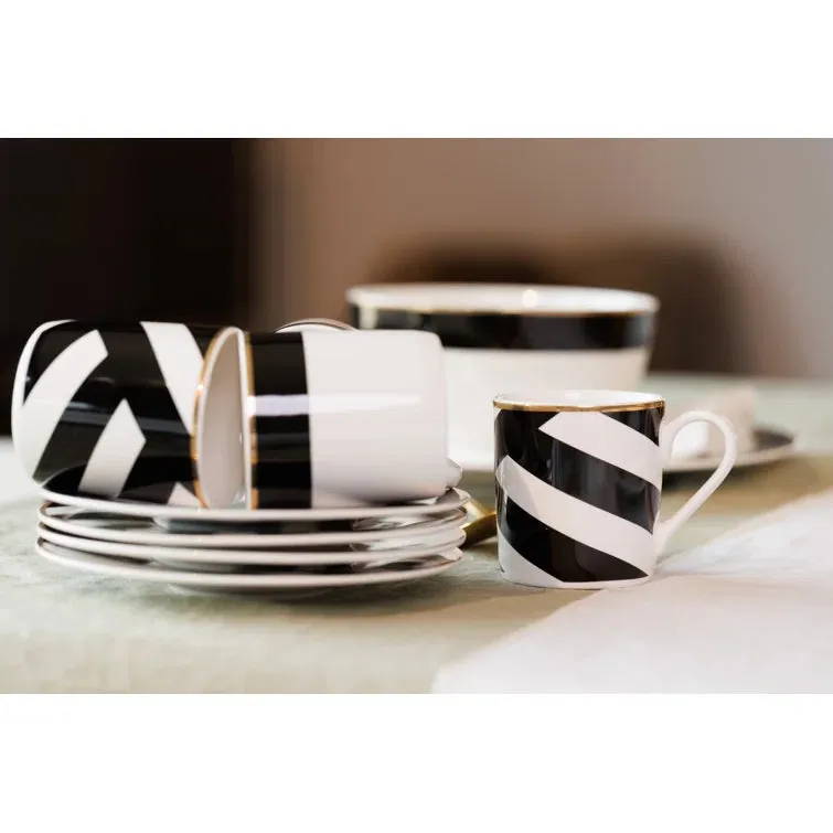 Set 2 tazas café expresso y plato a conjunto.