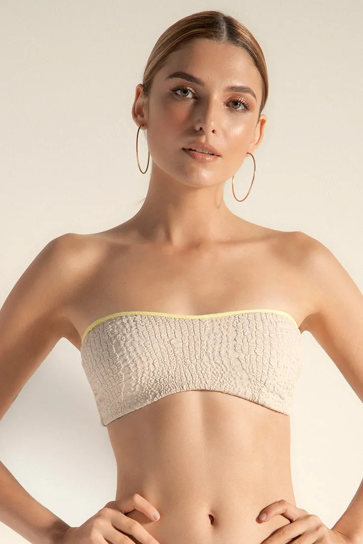 Textured bandeau top