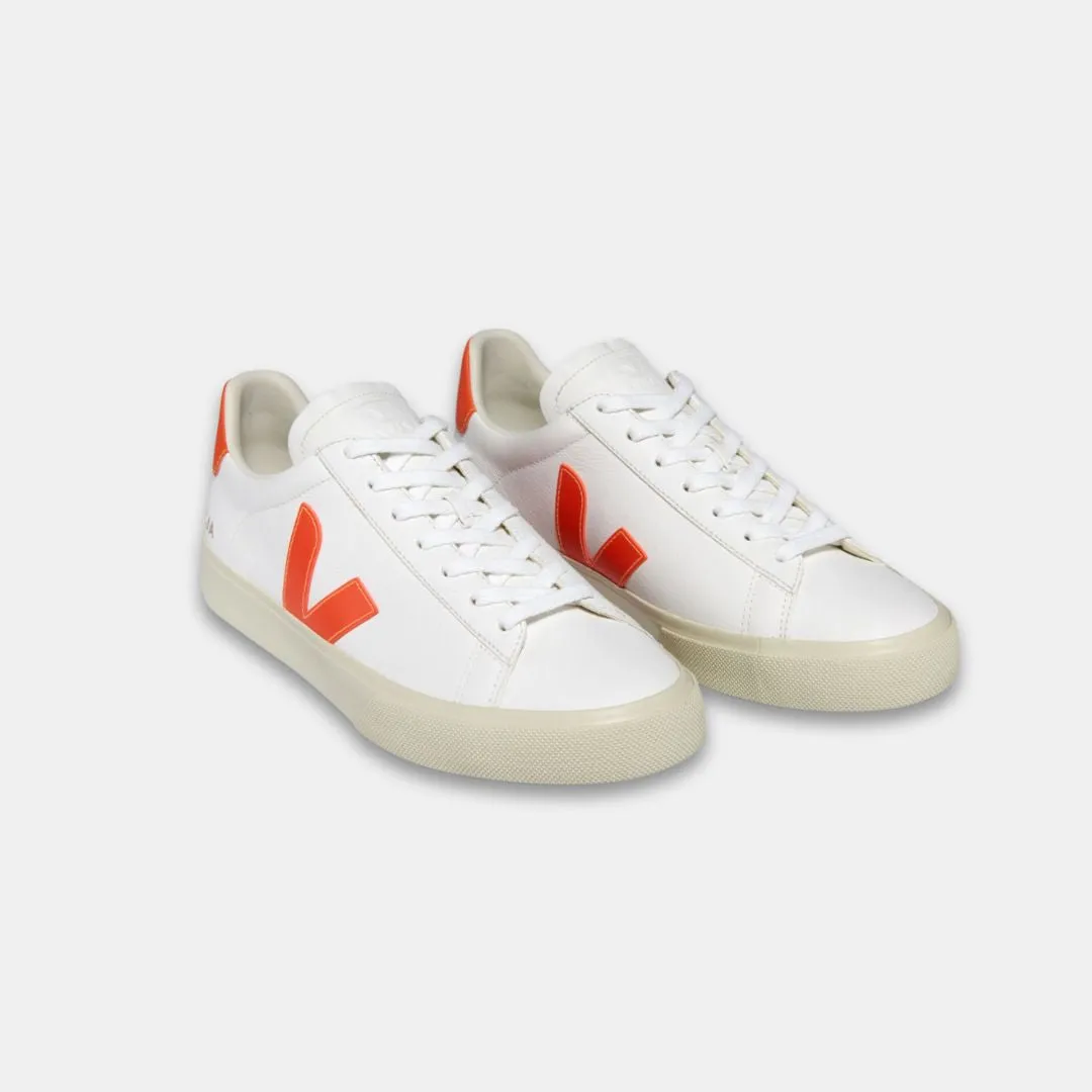 Veja Men's Campo Leather White Cobalt Orange Fluo