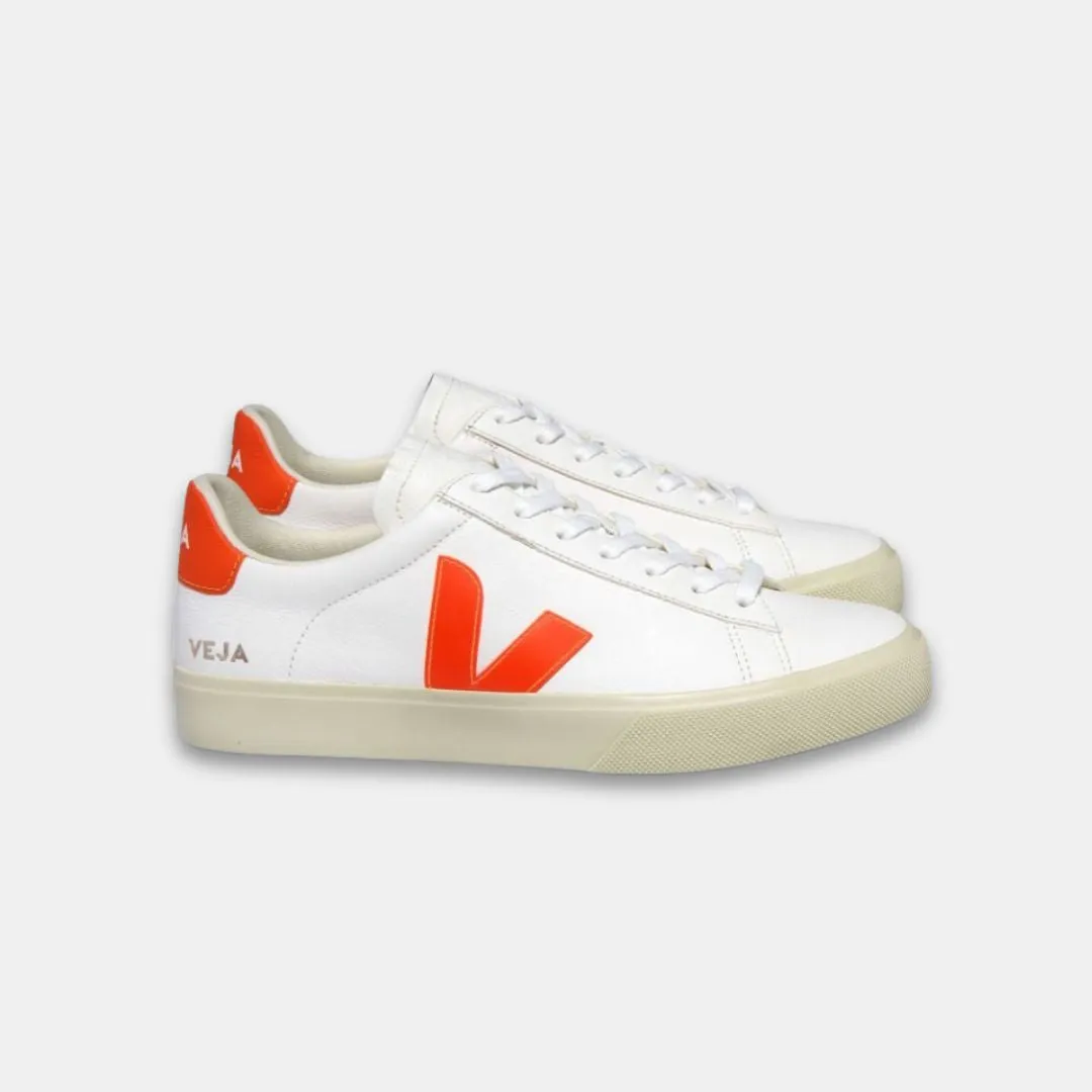 Veja Men's Campo Leather White Cobalt Orange Fluo