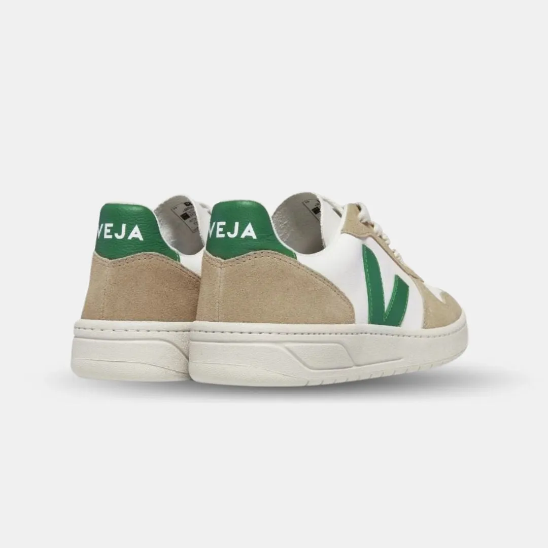 Veja Women's V-10 Chromefree Leather Extra White Emeraude Sahara