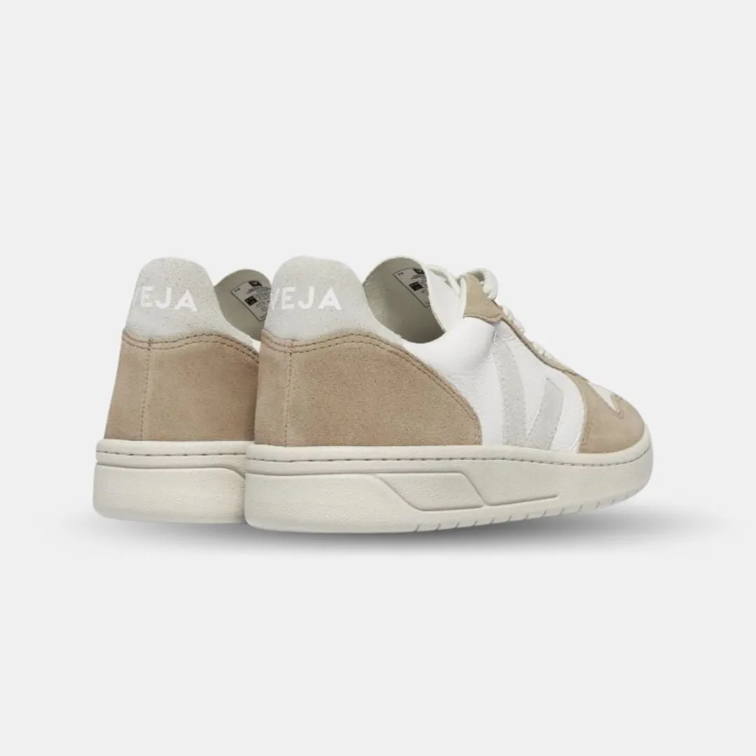 Veja Women's V-10 Chromefree Leather Extra White Natural Sahara